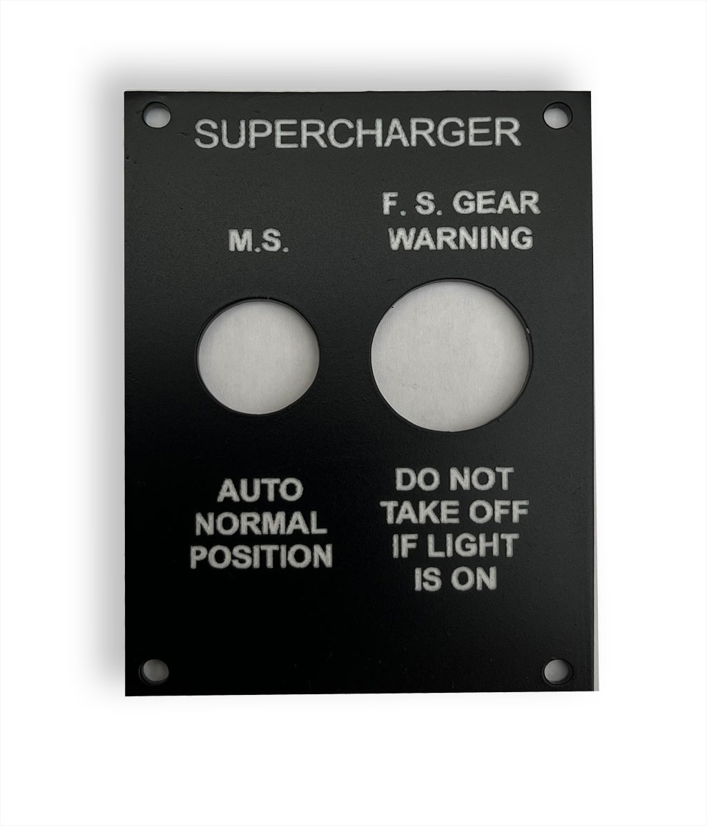 Spitfire Simulator Supercharger Panel Panels SIMBUTIK