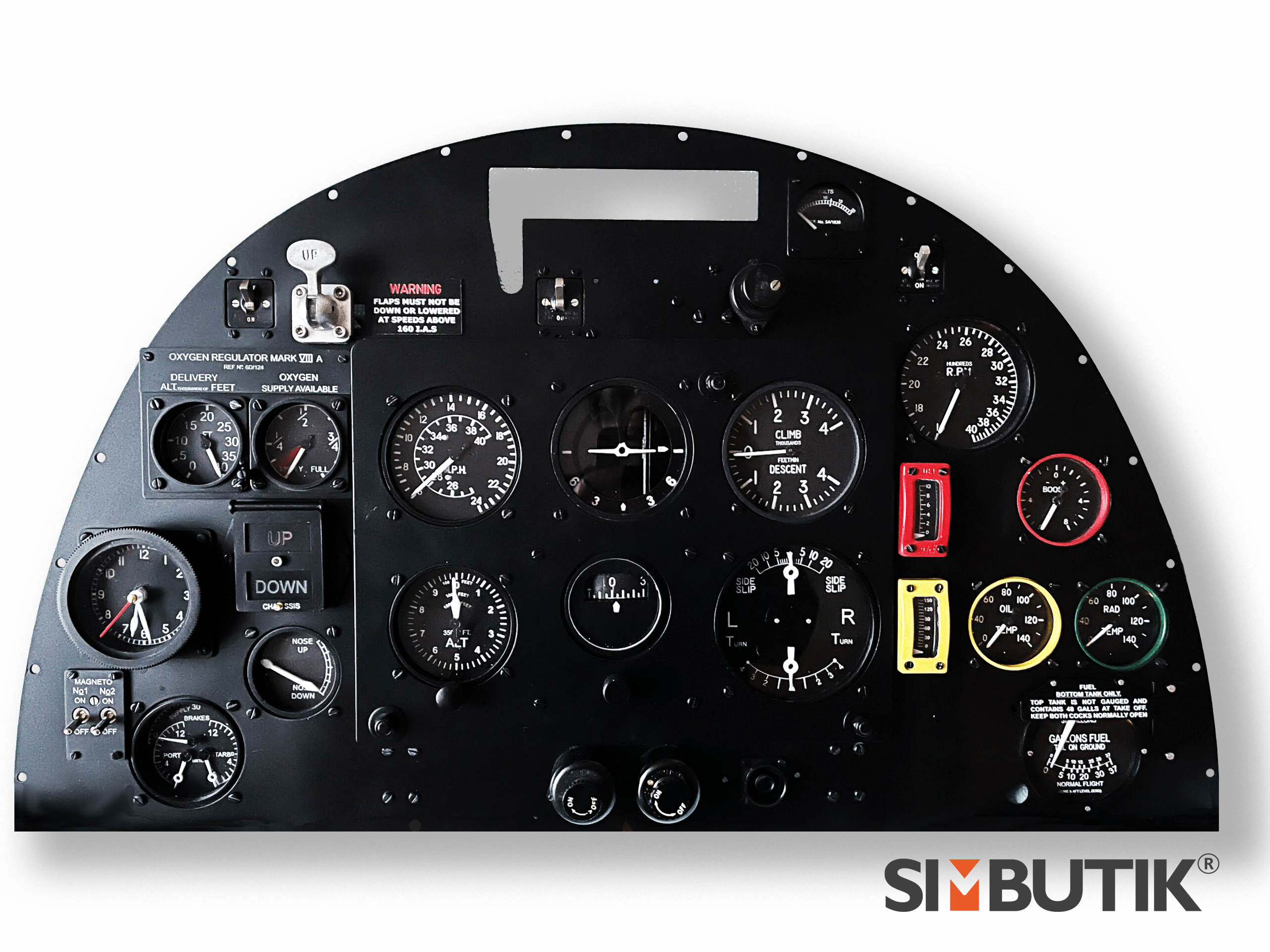 Simbutik Spitfire Simulator MK 1A Main Panel Ready Built