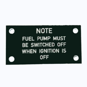 Fuel Pump Note Panel